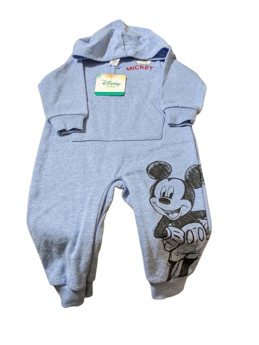 DISNEY NEW MICKEY MOUSE ROMPER BODYSUIT PAJAMAS 12M Blue